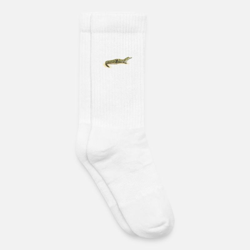 Baba (Kaiman-Krokodil) - Kinder Tennissocken - Weiß