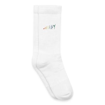 Évolution du kickboxing vintage - Chaussettes de tennis bio enfant - blanc - Droite