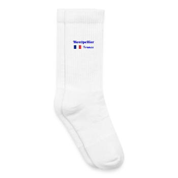 Montpellier, France- Imprimés élégants - Chaussettes de tennis bio enfant - blanc - Droite
