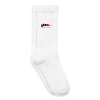 Zwei Räder, endlose Freiheit - Motorrad-Edition - Kinder Tennissocken - Weiß - Rechts