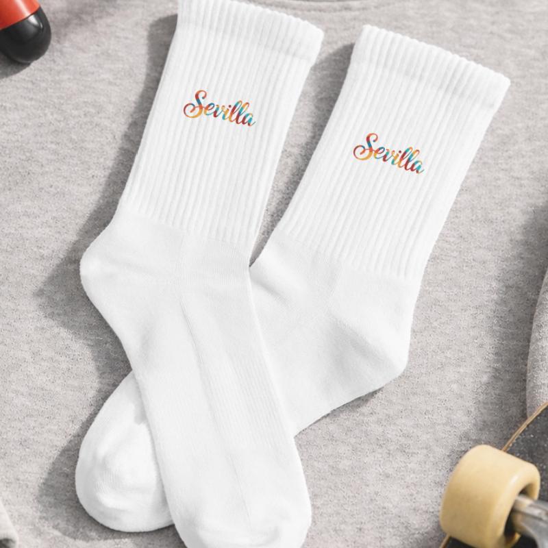 Sevilla Regenbogen Script Kinder Tennissocken