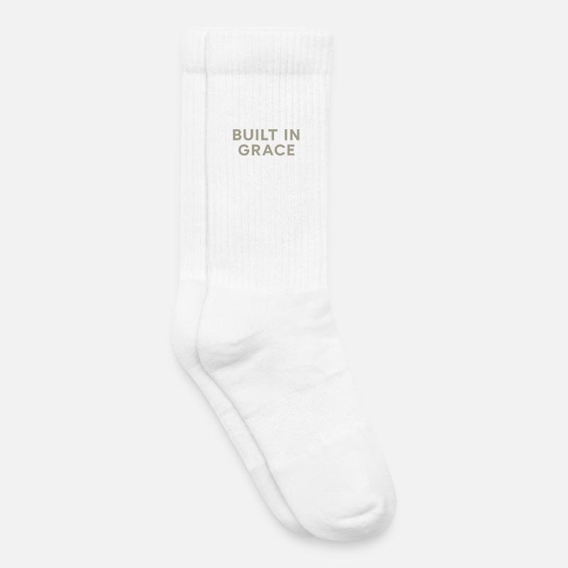 Built in Grace Typography - Kinder Tennissocken - Weiß