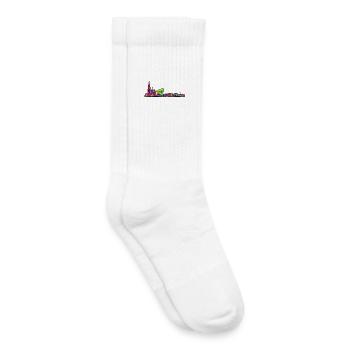 Skyline de la cathédrale de Strasbourg City City Line Art - Chaussettes de tennis bio enfant - blanc - Droite