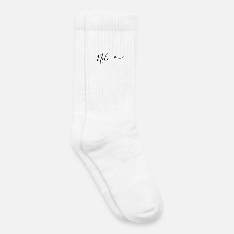 Nele Name First Name Decorative - Kids Tennis Socks - white