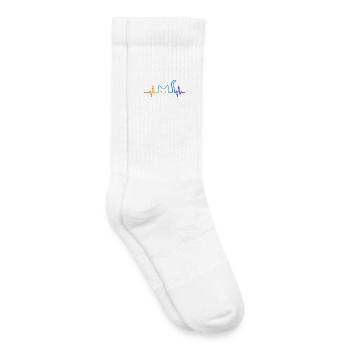 Katze Herzschlag Katzenliebhaber Geschenkidee - Kinder Tennissocken - Weiß - Rechts