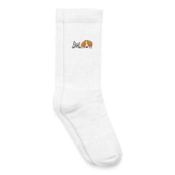Peeking_Siamese_cat_and_Foxhound_dog - Kinder Tennissocken - Weiß - Rechts