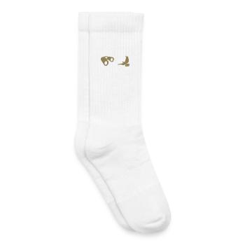 Minimalist Bird Watching Silhouette - Kids Tennis Socks - white - Right