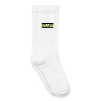 Green Staff Distressed Font - Kids Tennis Socks - white - Right