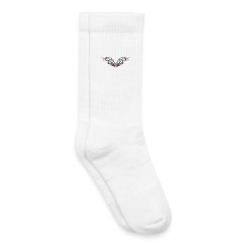 Tribal with cherry blossom, Tattoo - Kids Tennis Socks - white - Right