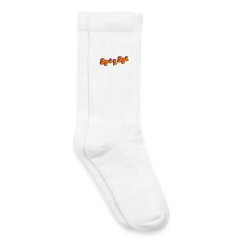 Rock and Roll Design Rétro - Chaussettes de tennis bio enfant - blanc - Droite