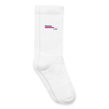 Maman loading... Please Wait - Future Mère - Chaussettes de tennis bio enfant - blanc - Droite