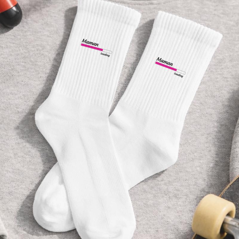Maman loading... Please Wait - Future Mère Chaussettes de tennis bio enfant