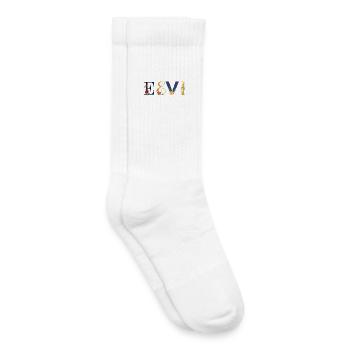 EEVI Name mit Blumen geschmückt - Kinder Tennissocken - Weiß - Rechts