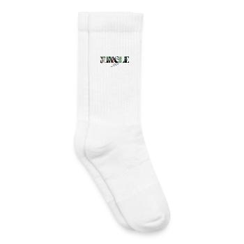 Jungle Vibes Lettrage tropical - Chaussettes de tennis bio enfant - blanc - Droite