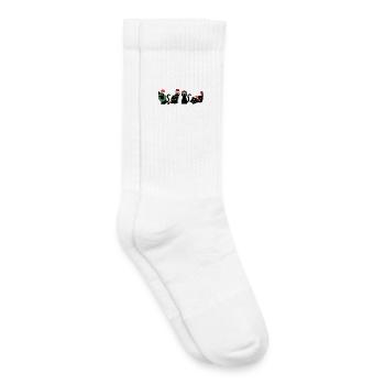Chat à Noël - Chaussettes de tennis bio enfant - blanc - Droite