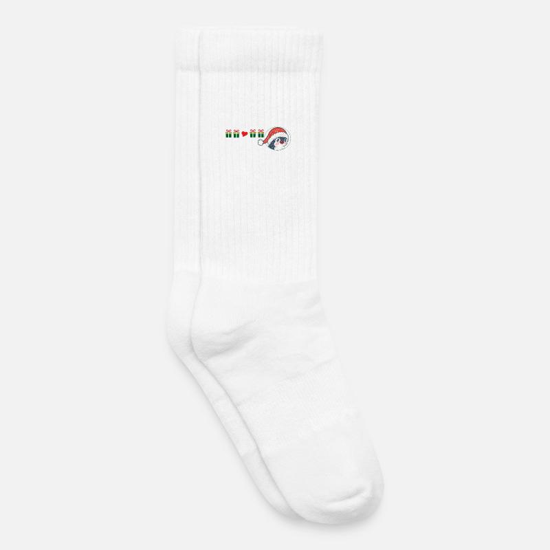 Pinguin mit Weihnachtsmütze - Kinder Tennissocken - Weiß