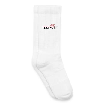 Lignes au néon de la brigade des pompiers 112 - Chaussettes de tennis bio enfant - blanc - Droite