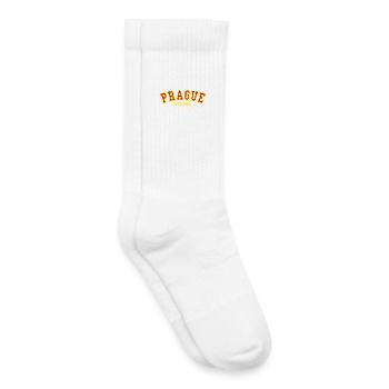 Prague Fondée en 1986 - Chaussettes de tennis bio enfant - blanc - Droite