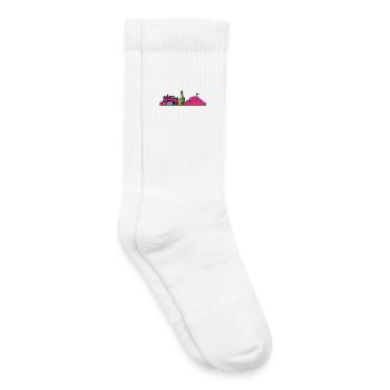 Edinburgh City Skyline Castle Moderne Linienkunst - Kinder Tennissocken - Weiß - Rechts