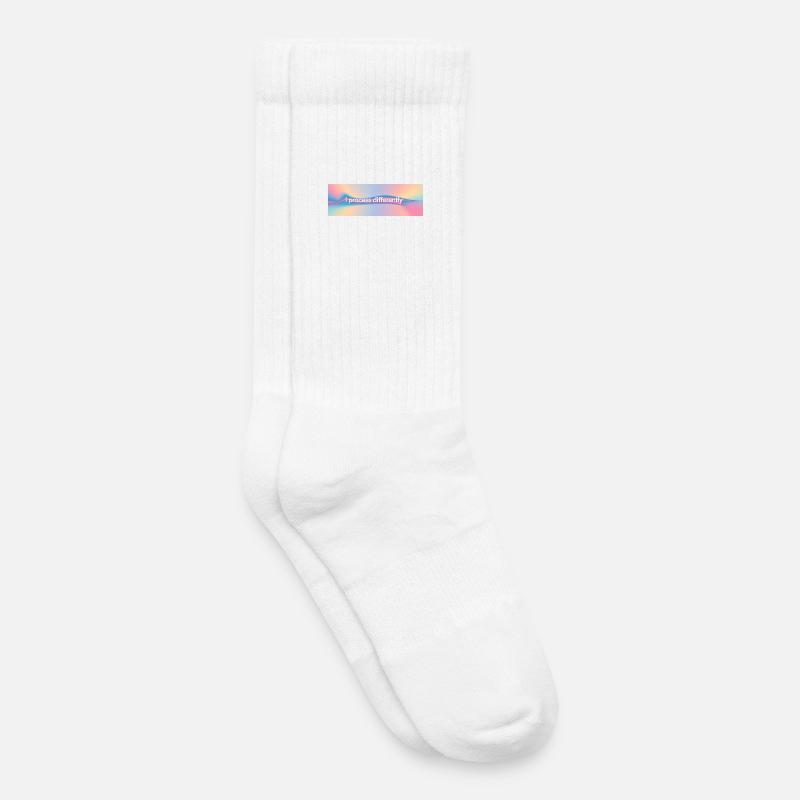 I process differently - Kids Tennis Socks - white