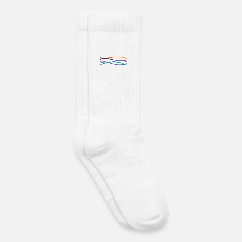 Bunte Wellengänge - Kinder Tennissocken - Weiß