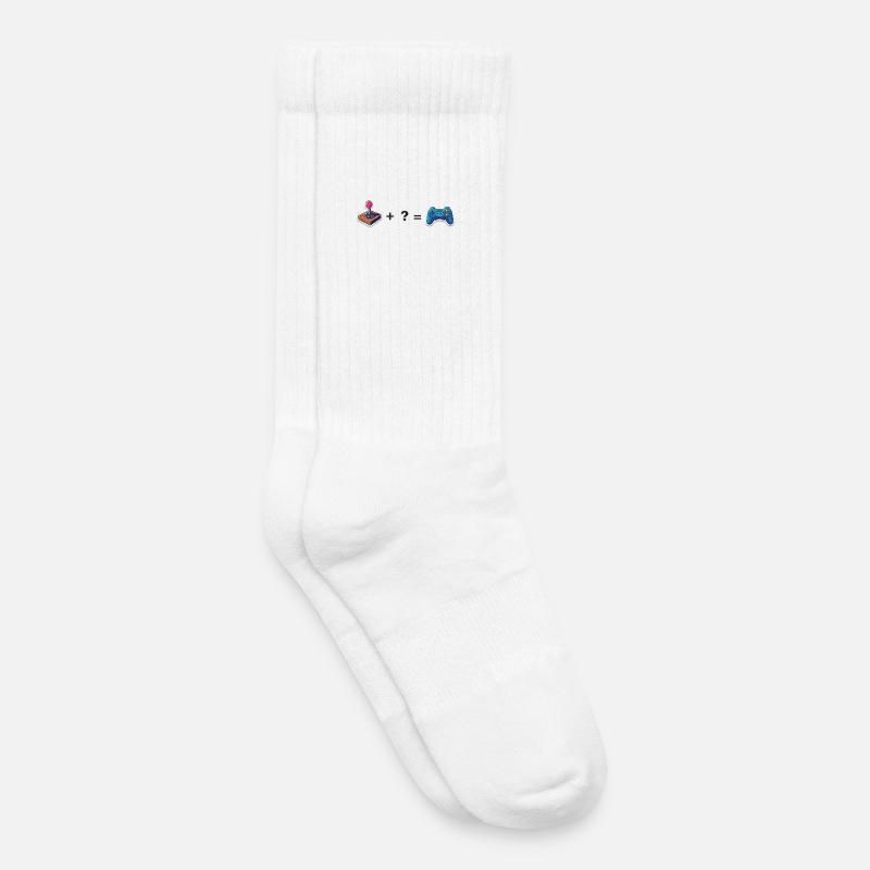 Retro Joystick trifft Gamepad - Kinder Tennissocken - Weiß