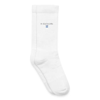 Nicaraguan flag, elegant minimalist design - Kids Tennis Socks - white - Right