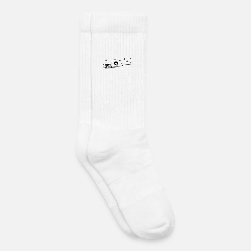 Niedliche Katze im Schnee - Kinder Tennissocken - Weiß