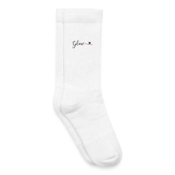 Glow Heart Typography Design - Kids Tennis Socks - white - Right