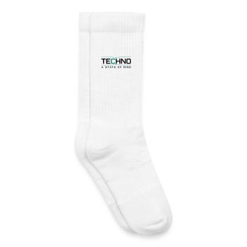 Techno - Un état d’esprit - Chaussettes de tennis bio enfant - blanc - Droite