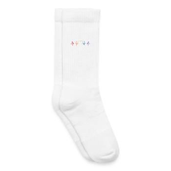 Heartbeat Rainbow Heart LGBT Love Colorful CSD - Chaussettes de tennis bio enfant - blanc - Droite