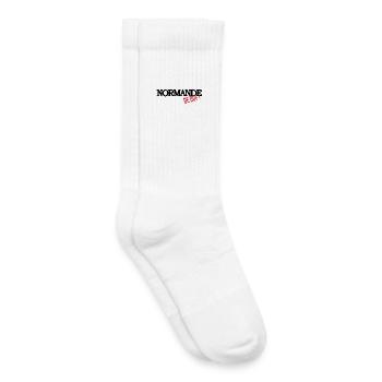 Normande de ouf (noir) - Chaussettes de tennis bio enfant - blanc - Droite