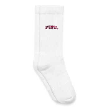 Liverpool Varsity Schriftzug Design - Kinder Tennissocken - Weiß - Rechts