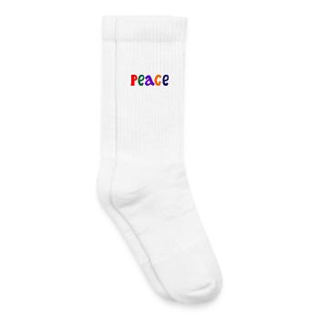 Lettres colorées avec le mot paix « Paix » - Chaussettes de tennis bio enfant - blanc - Droite