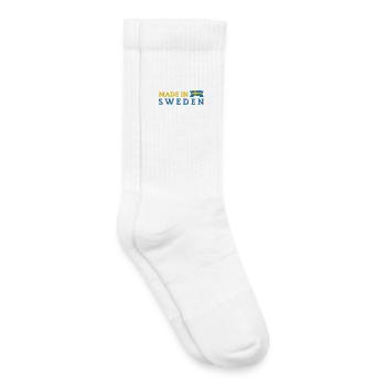 Fabriqué en Suède, fierté suédoise - Chaussettes de tennis bio enfant - blanc - Droite