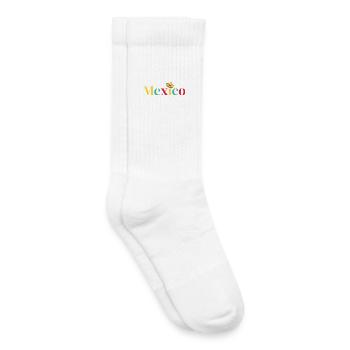 Typographie mexicaine colorée avec sombrero - Chaussettes de tennis bio enfant - blanc - Droite