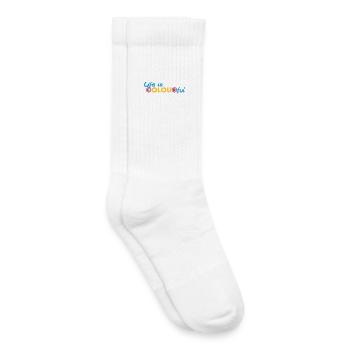 La vie est colorée - Chaussettes de tennis bio enfant - blanc - Droite