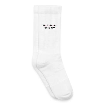 Mom, I Love You – Heart Design for the Best Mom - Kids Tennis Socks - white - Right