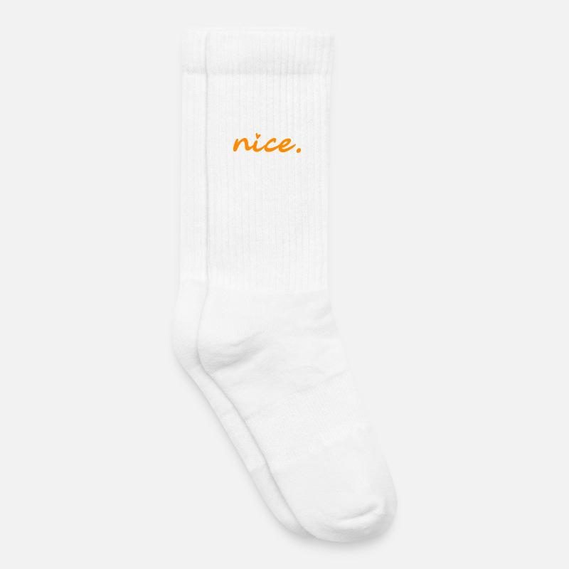 Nice. (orange without shadow) - Kids Tennis Socks - white