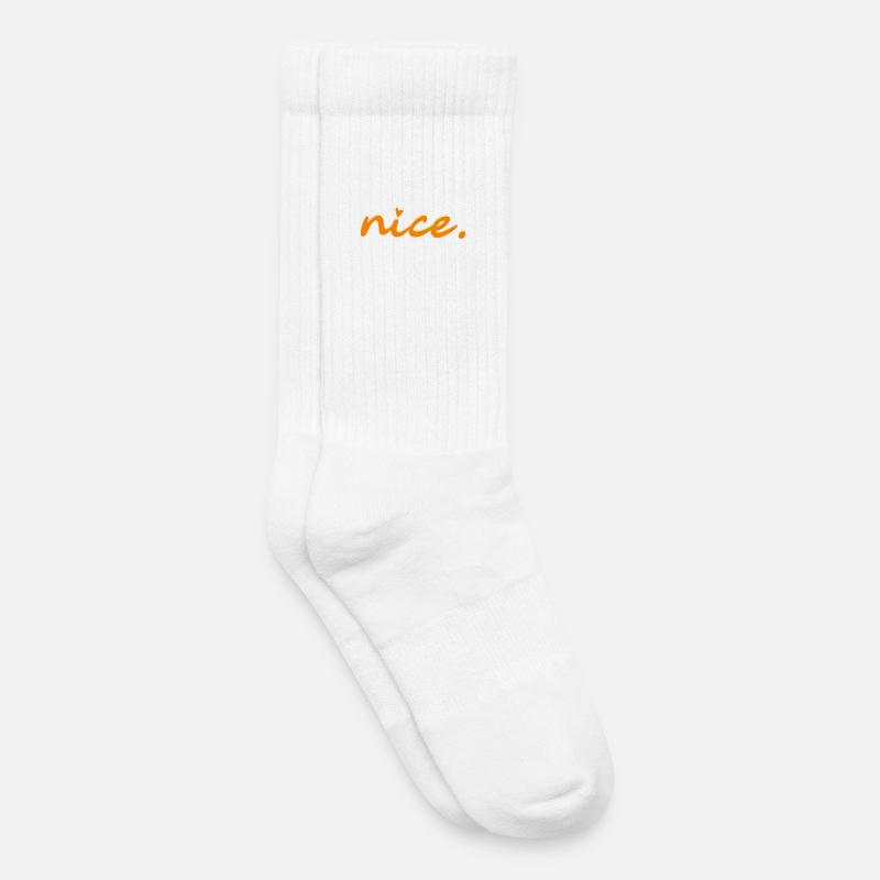 nice (orange with light shadow) - Kids Tennis Socks - white
