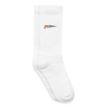 Illustration de scie de style bande dessinée - Graphique d’outil - Chaussettes de tennis bio enfant - blanc - Droite