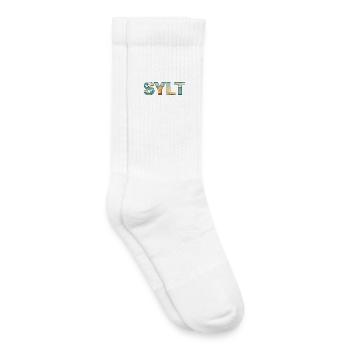 SYLT – Inselleben im Buchstaben-Design - Kinder Tennissocken - Weiß - Rechts
