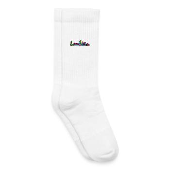 Derby City Skyline Kathedrale Moderne Linienkunst - Kinder Tennissocken - Weiß - Rechts