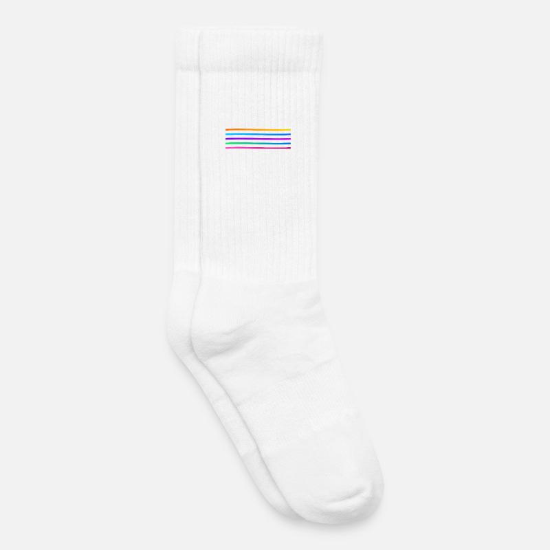 Regenbogenstreifen Muster - Kinder Tennissocken - Weiß