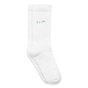vache battement de coeur vaches agriculteur - Chaussettes de tennis bio enfant - blanc - Droite