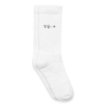 Wife Heart Typography - Kids Tennis Socks - white - Right