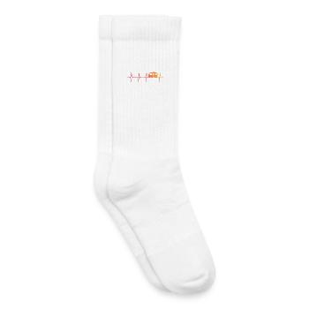 caravane sunset battement de coeur camping caravan - Chaussettes de tennis bio enfant - blanc - Droite