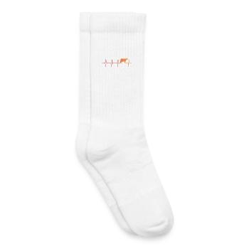 Kuh Sonnenuntergang Herzschlag Kuh Bauer - Kinder Tennissocken - Weiß - Rechts