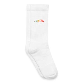 Retro Drummer Evolution Drums for Men - Kids Tennis Socks - white - Right