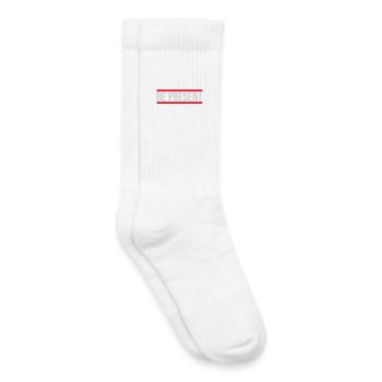Be present at the moment here and now Quote Text - Kids Tennis Socks - white - Right